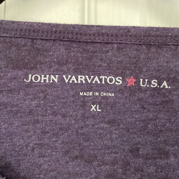 John Varvatos Shirt New Bond Burnout Tee T-shirt Top Purple size XL - Picture 8 of 14